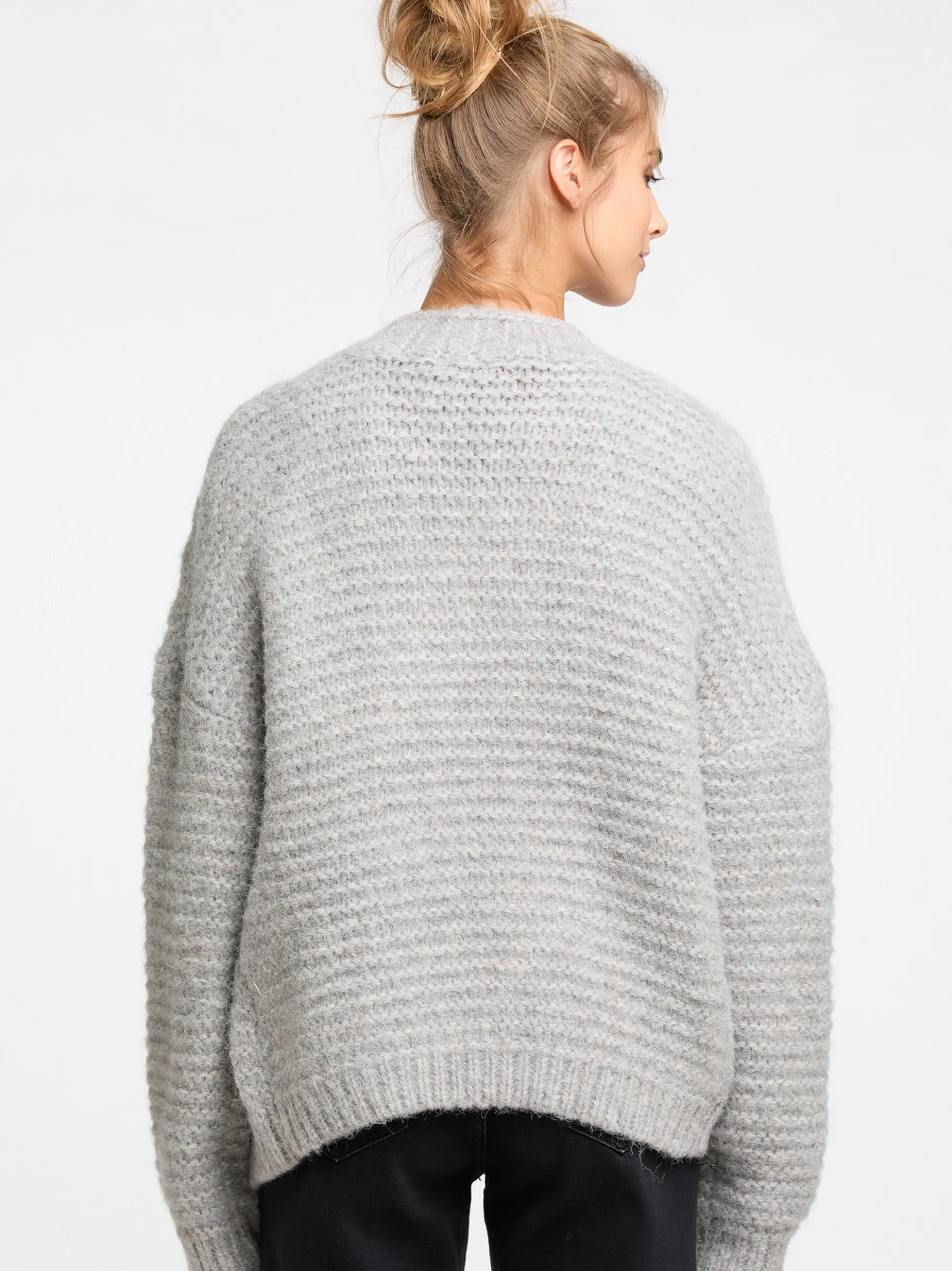 IZIA Damen Strickjacke in hellgrau