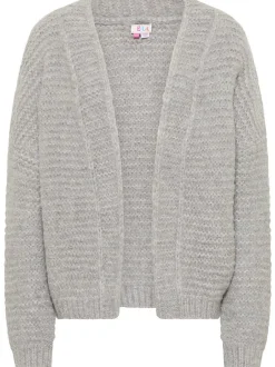 IZIA Damen Strickjacke in hellgrau