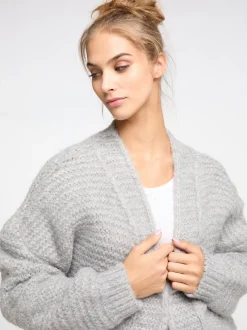 IZIA Damen Strickjacke in hellgrau