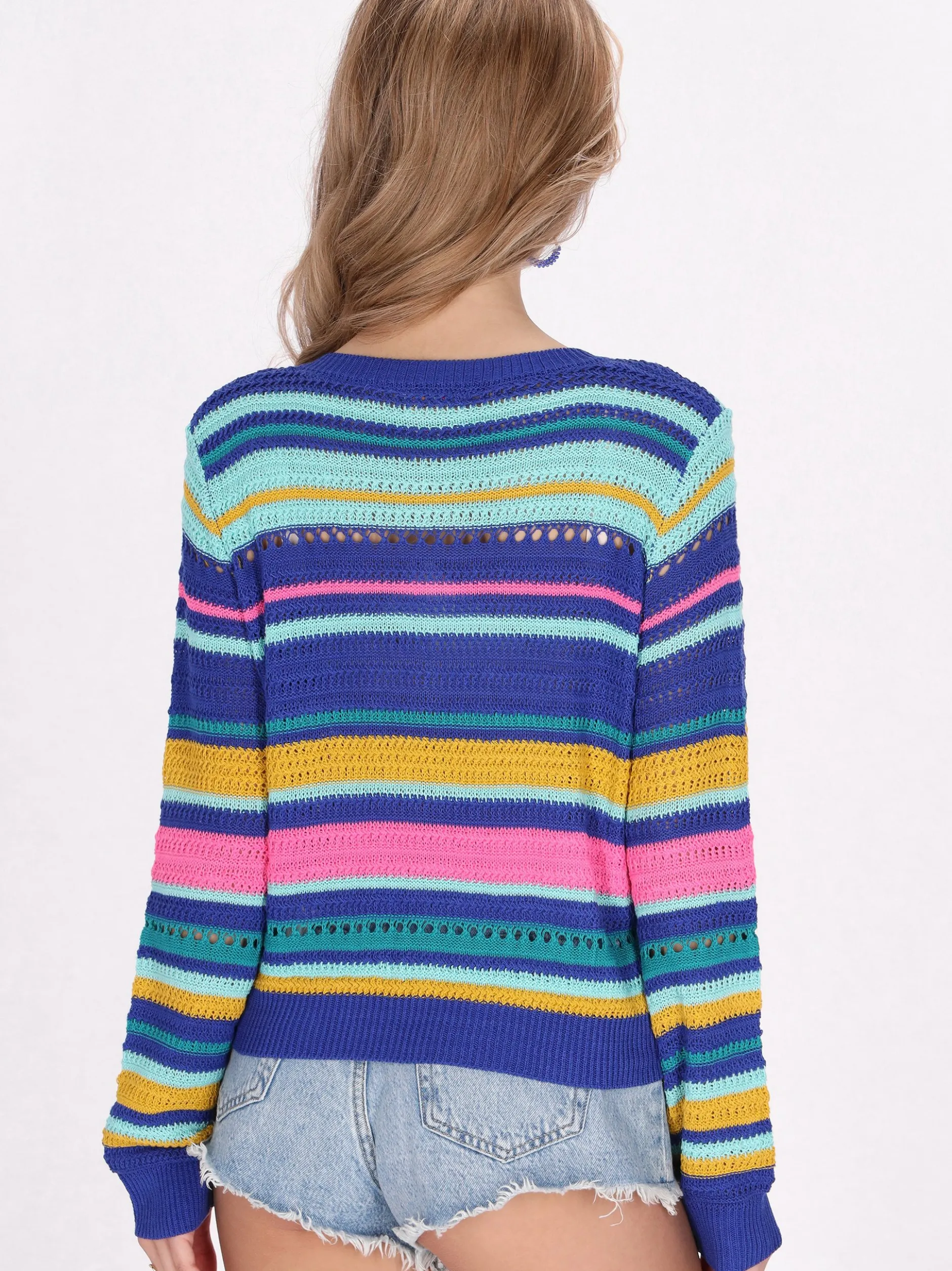 IZIA Damen Strickjacke in mehrfarbig