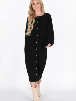 IZIA Damen Strickjacke in schwarz