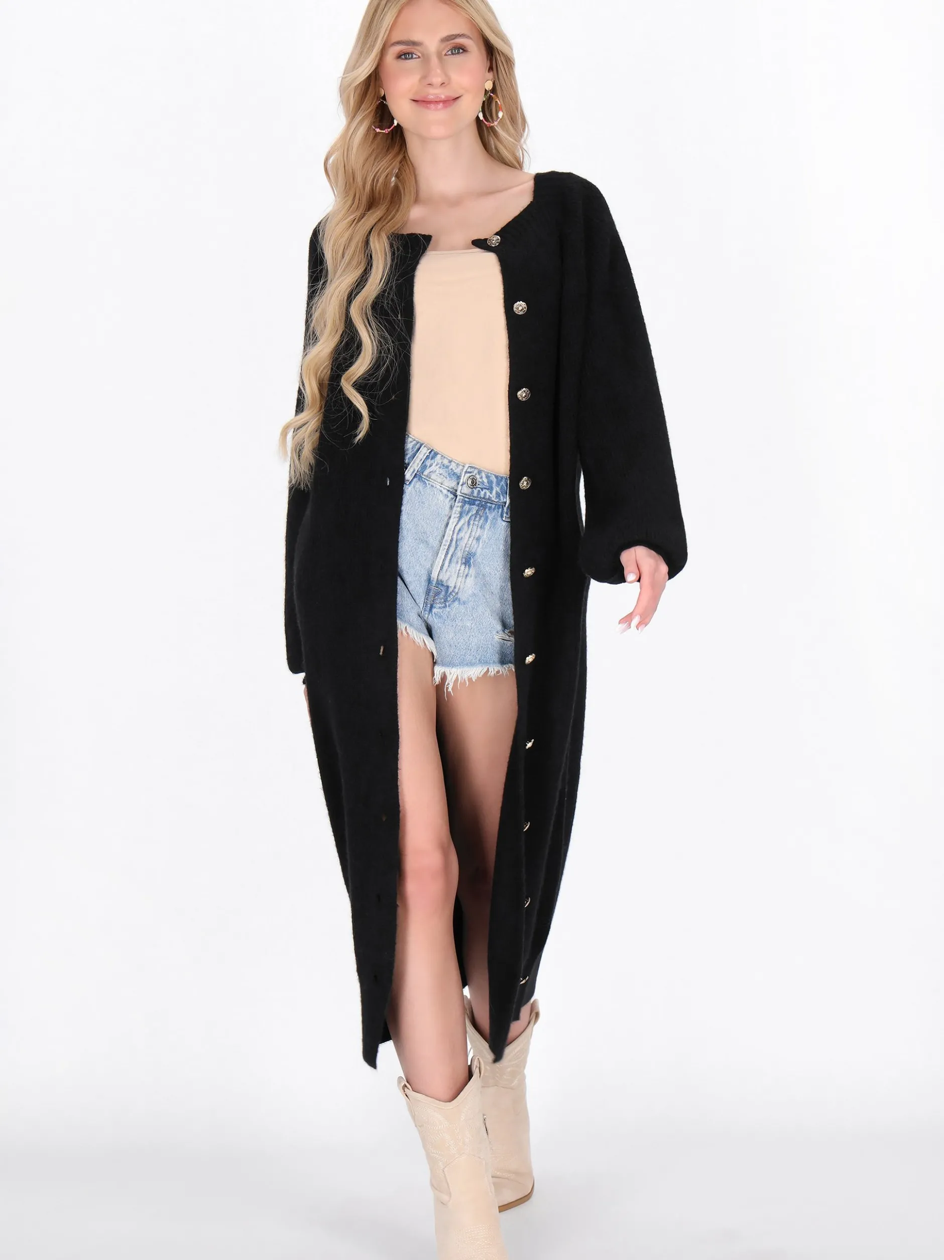 IZIA Damen Strickjacke in schwarz