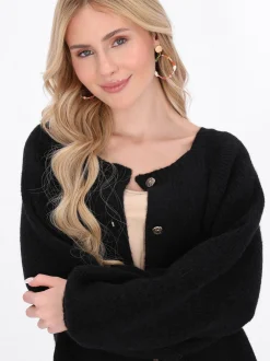 IZIA Damen Strickjacke in schwarz