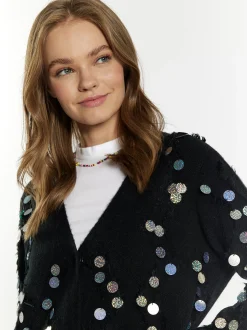 IZIA Damen Strickjacke in schwarz