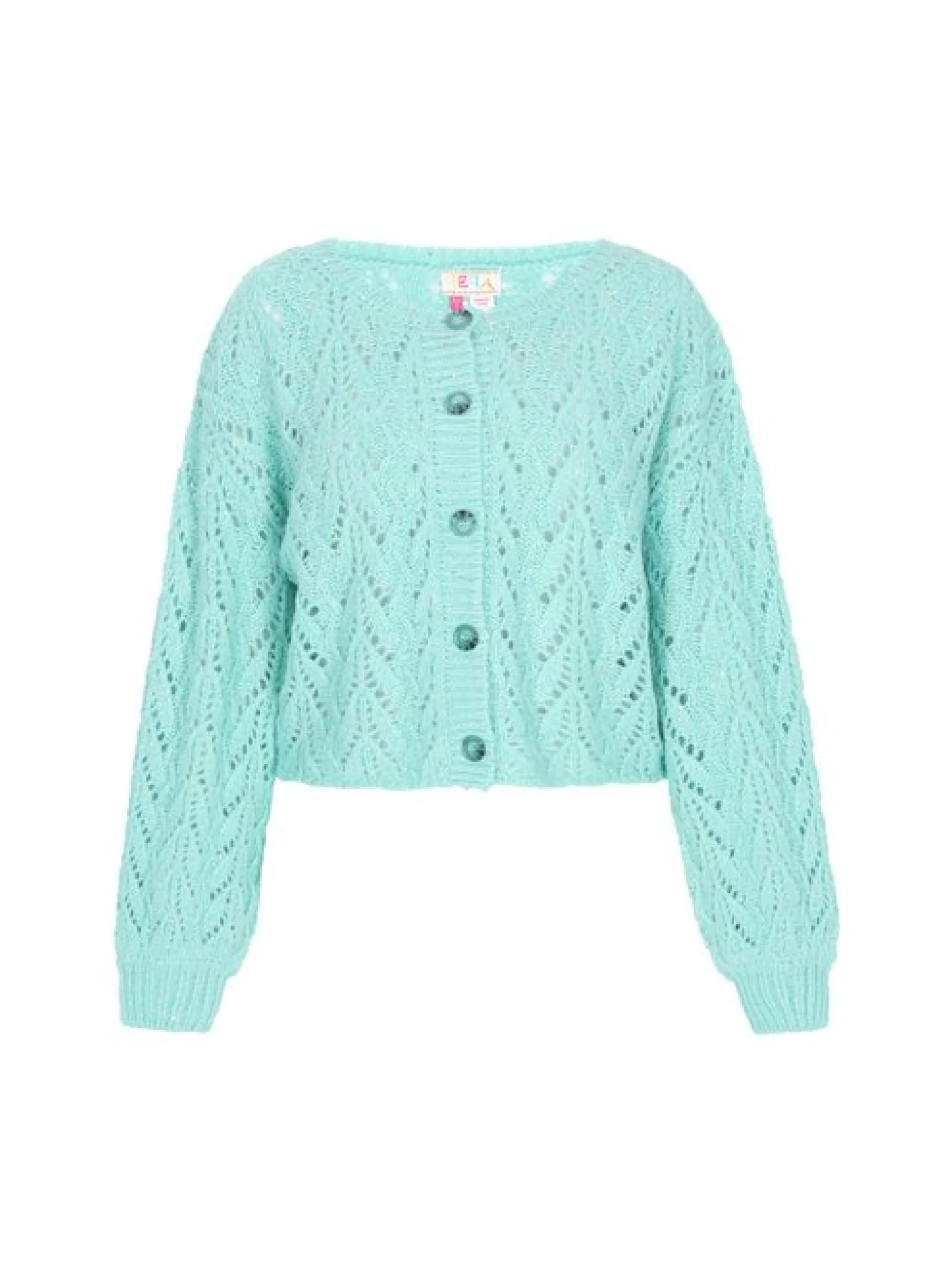 IZIA Damen Strickjacke in türkis - Ausschnitt: Rundhals