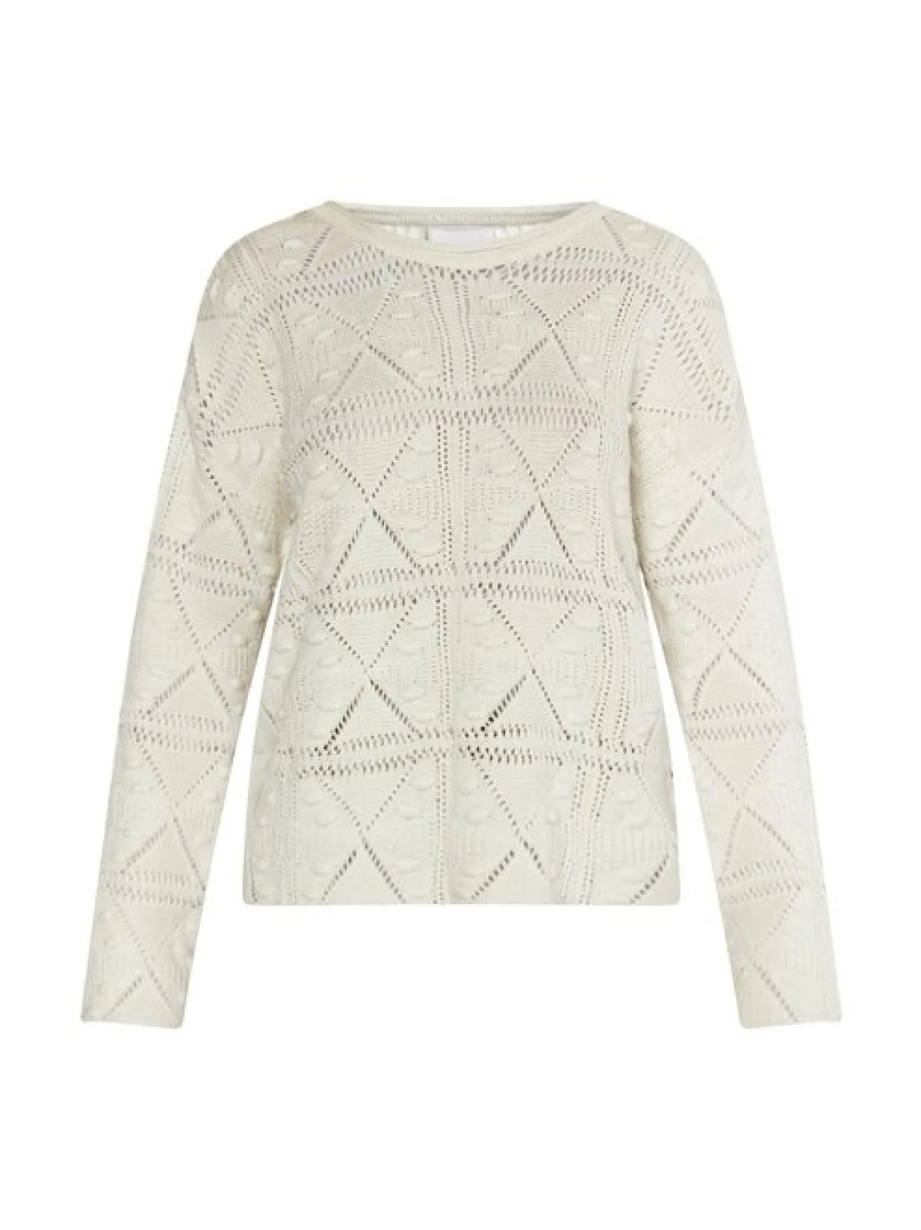 IZIA Damen Strickpullover in weiß - Ausschnitt: Rundhals