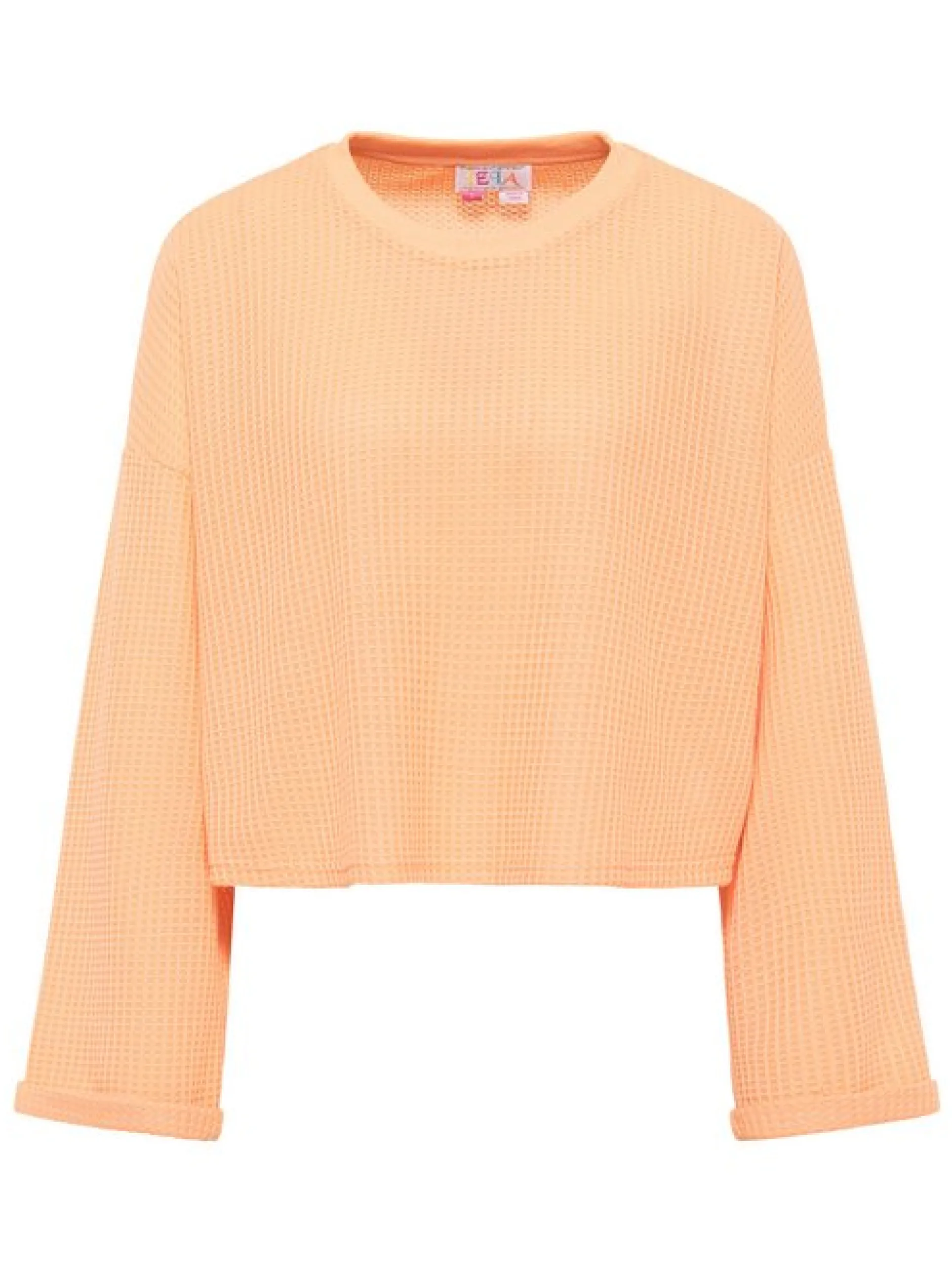 IZIA Damen Sweatshirt in orange - Ausschnitt: Rundhals