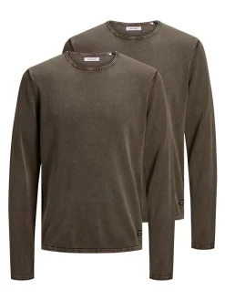 Jack & Jones Herren Pullover im 2er-Pack Leo in braun