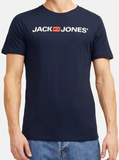 Jack & Jones Herren T-Shirt - 3er Pack Basic in blau