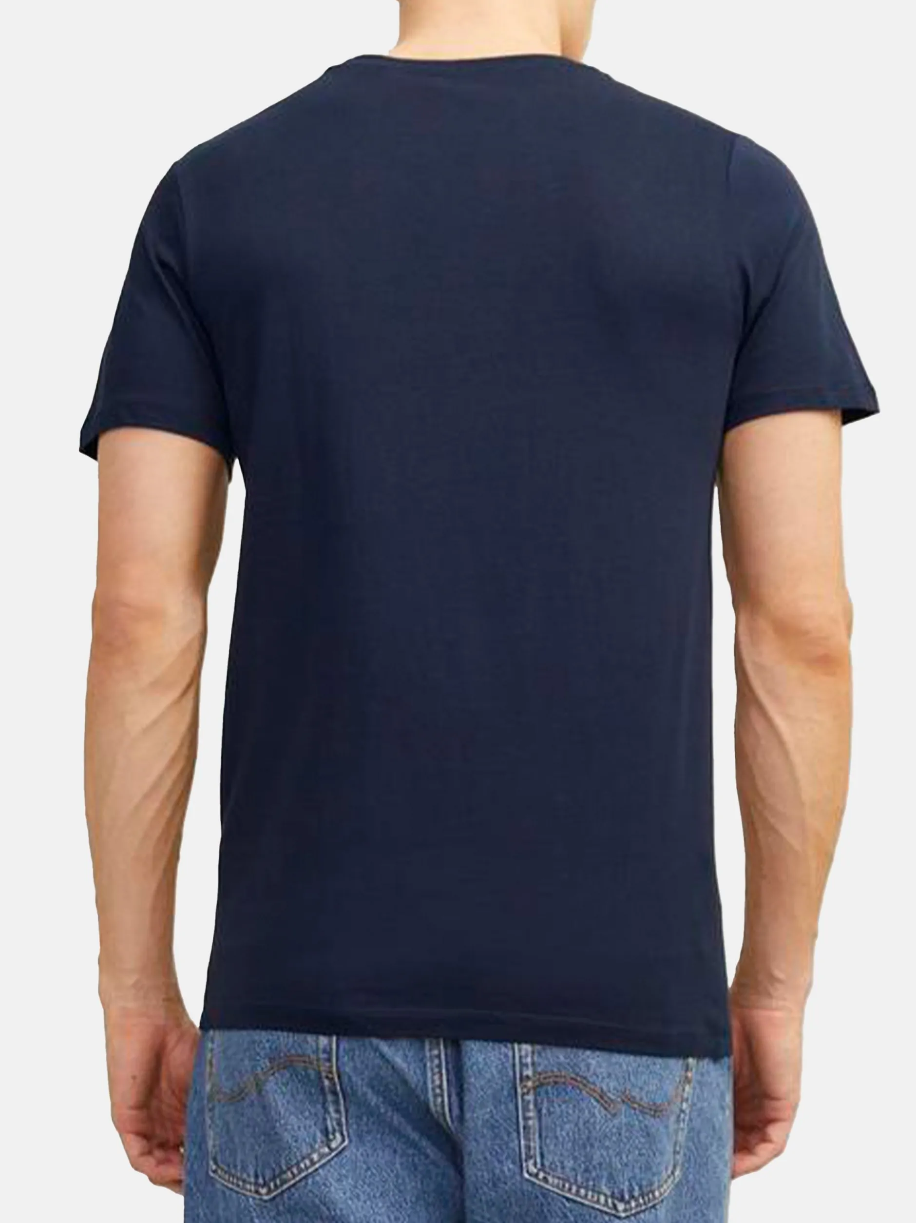 Jack & Jones Herren T-Shirt - 3er Pack Basic in blau