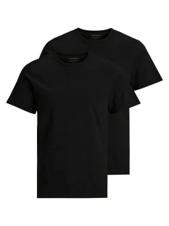 Jack & Jones Herren T-Shirt - 2er Pack Basic in schwarz