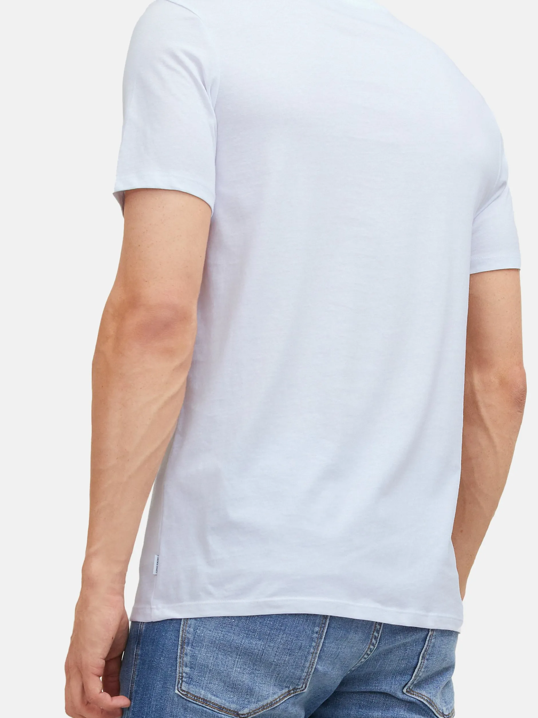 Jack & Jones Herren T-Shirt - 4er Pack Basic in weiß