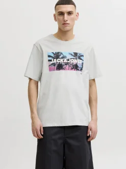 Jack & Jones Herren T-Shirt - JJIndiana in hellgrau