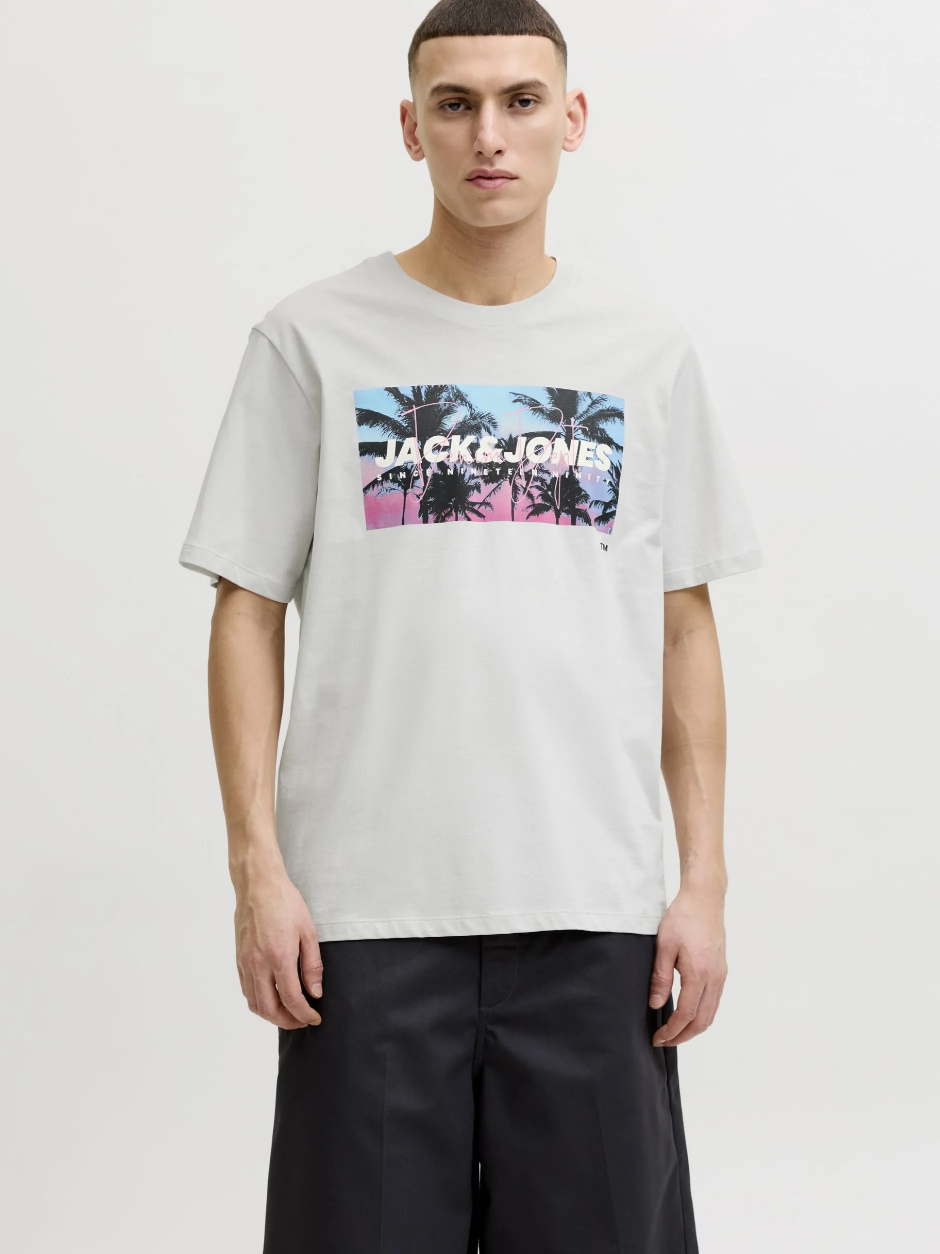 Jack & Jones Herren T-Shirt - JJIndiana in hellgrau