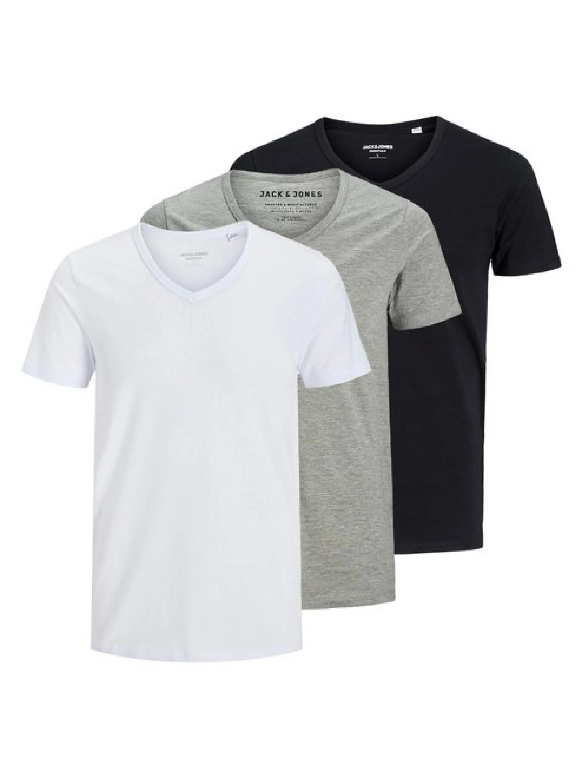 Jack & Jones Herren T-Shirts im 3er-Pack in mehrfarbig
