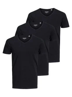 Jack & Jones Herren T-Shirts im 3er-Pack in schwarz