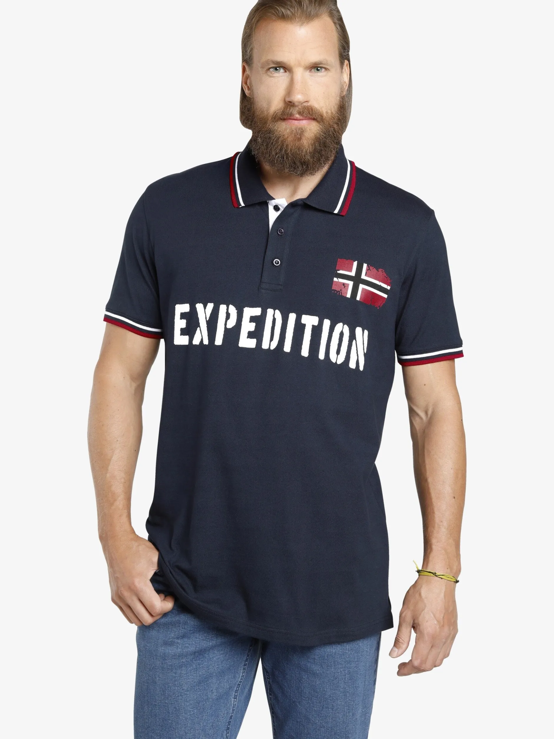 Jan Vanderstorm Herren Doppelpack Poloshirt - JOHAN in weiß blau
