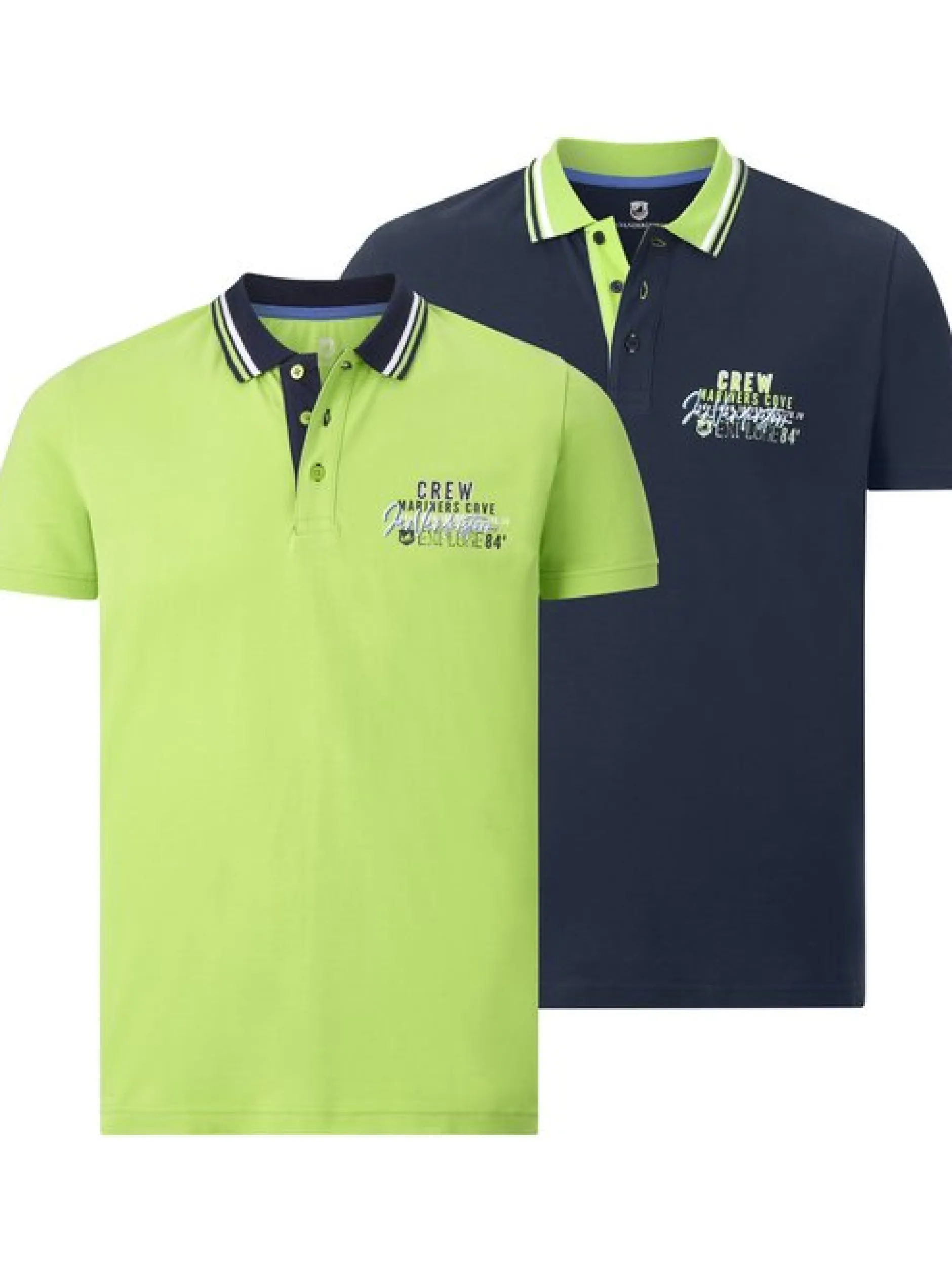 Jan Vanderstorm Herren Doppelpack Poloshirt - TEOFIL in blau grün
