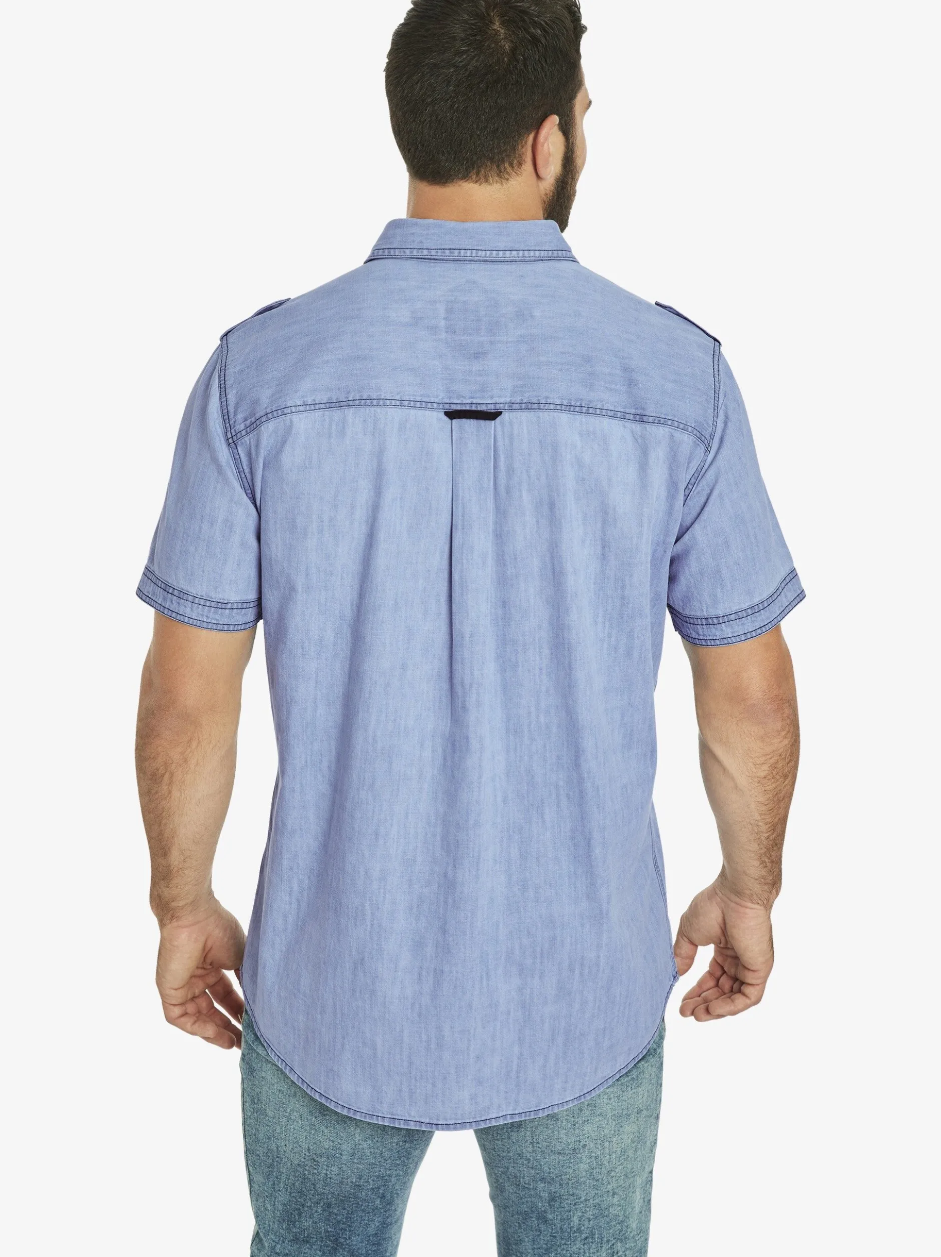 Jan Vanderstorm Herren Jeanshemd - LORENSIUS in blau