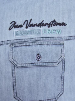 Jan Vanderstorm Herren Jeanshemd - LORENSIUS in blau