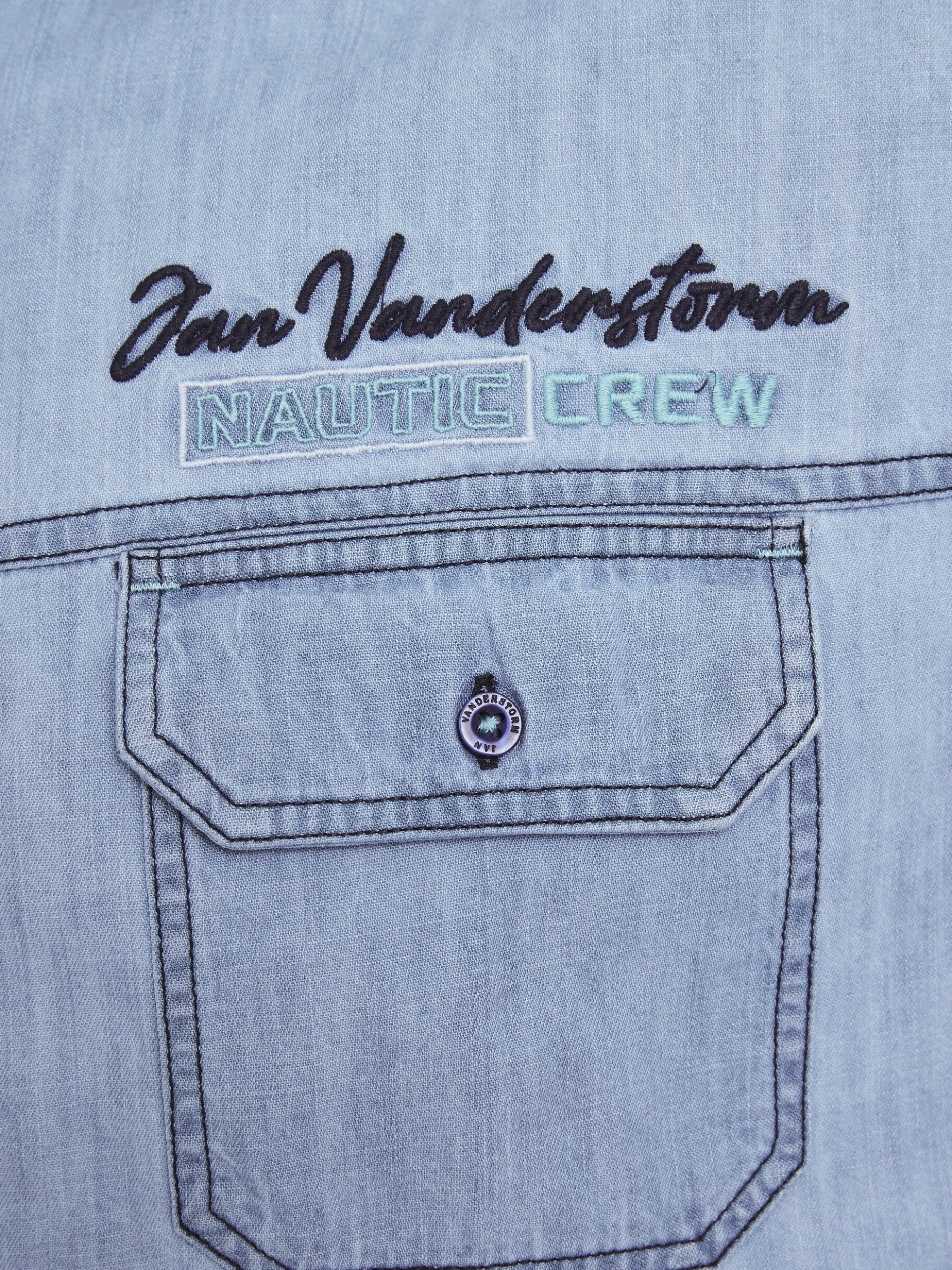 Jan Vanderstorm Herren Jeanshemd - LORENSIUS in blau
