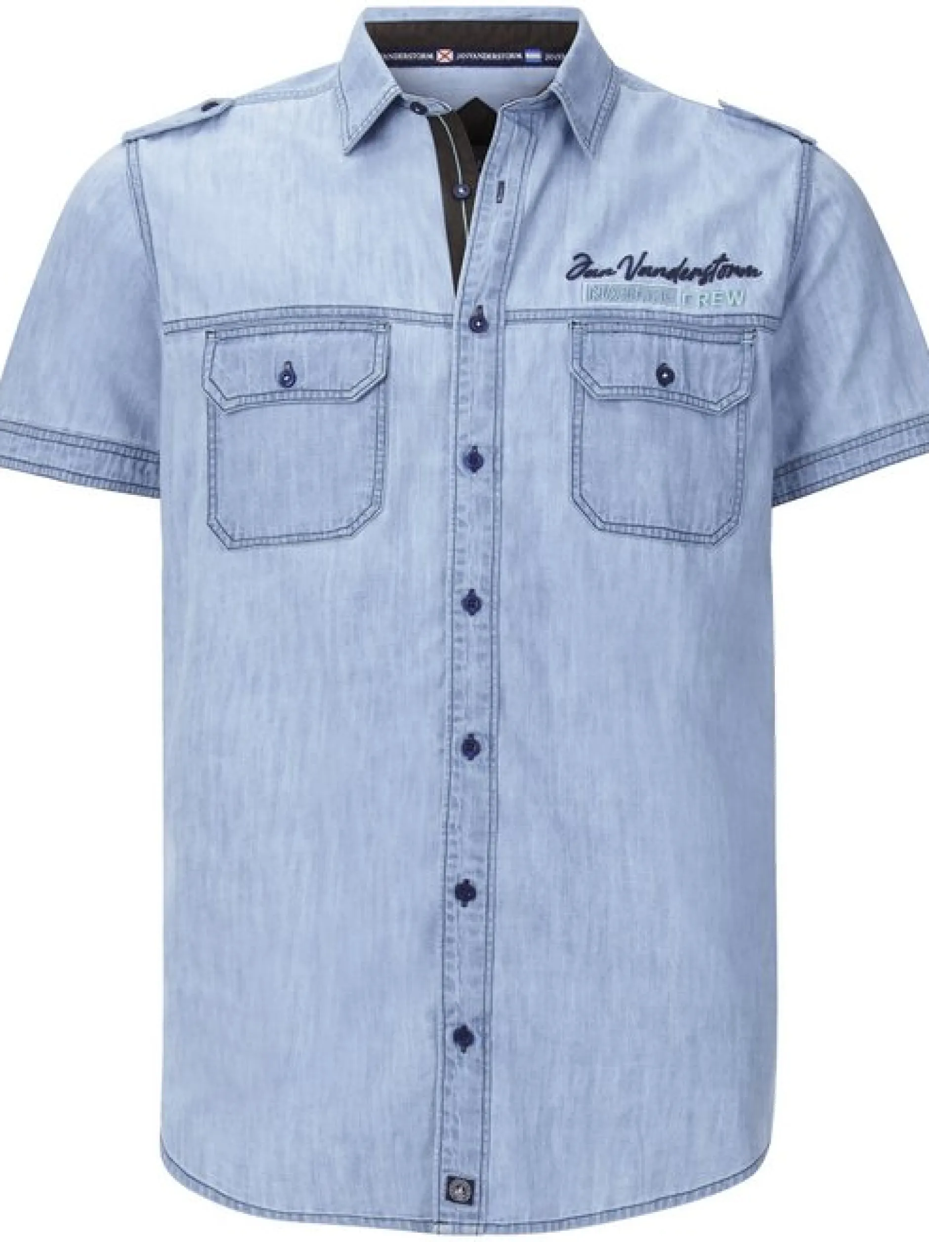 Jan Vanderstorm Herren Jeanshemd - LORENSIUS in blau