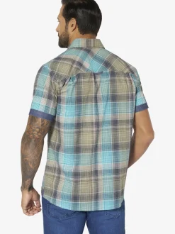Jan Vanderstorm Herren Kurzarmhemd - KLENGT in beige blau