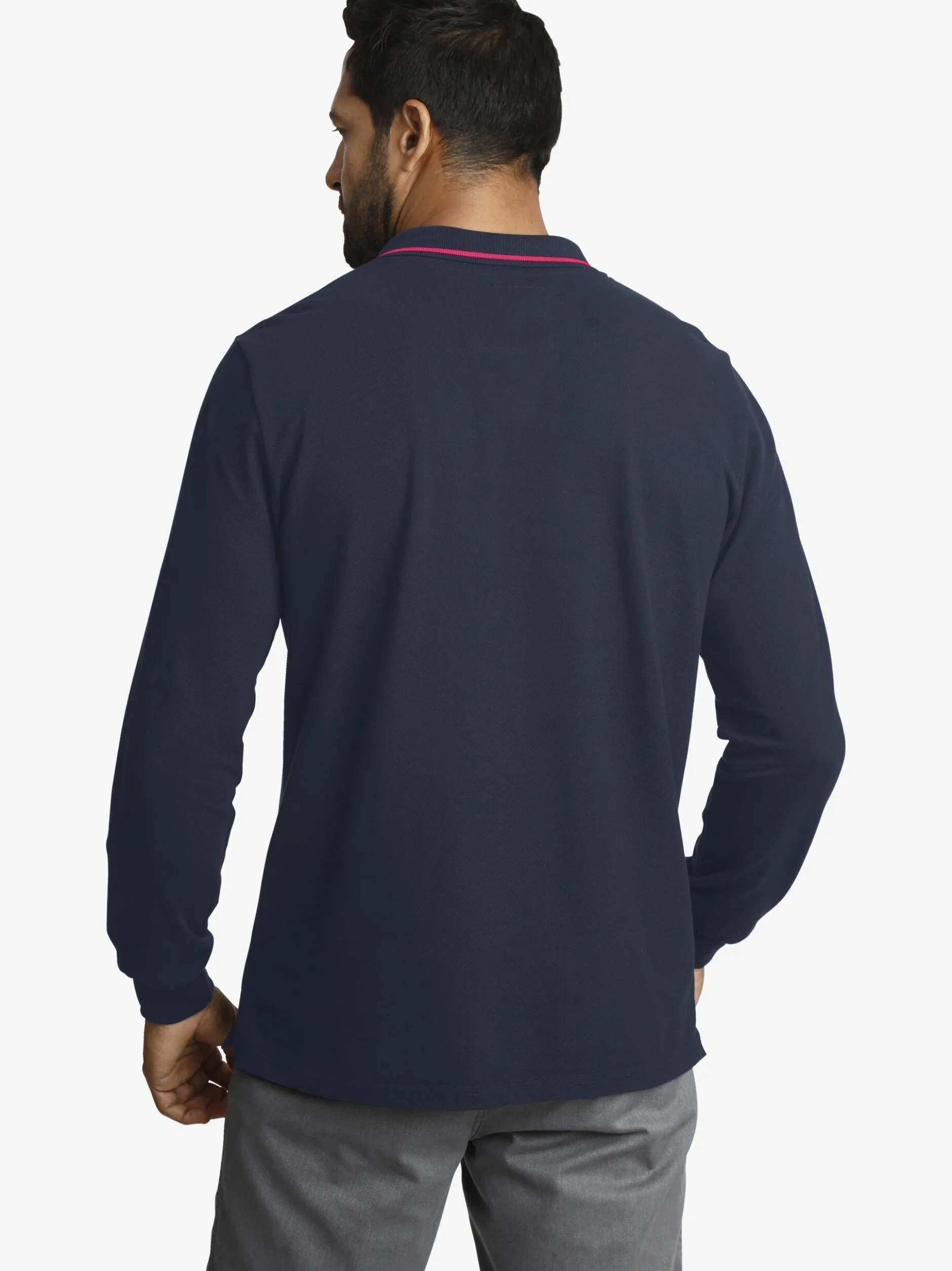 Jan Vanderstorm Herren Langarm-Poloshirt - ELLIS in blau