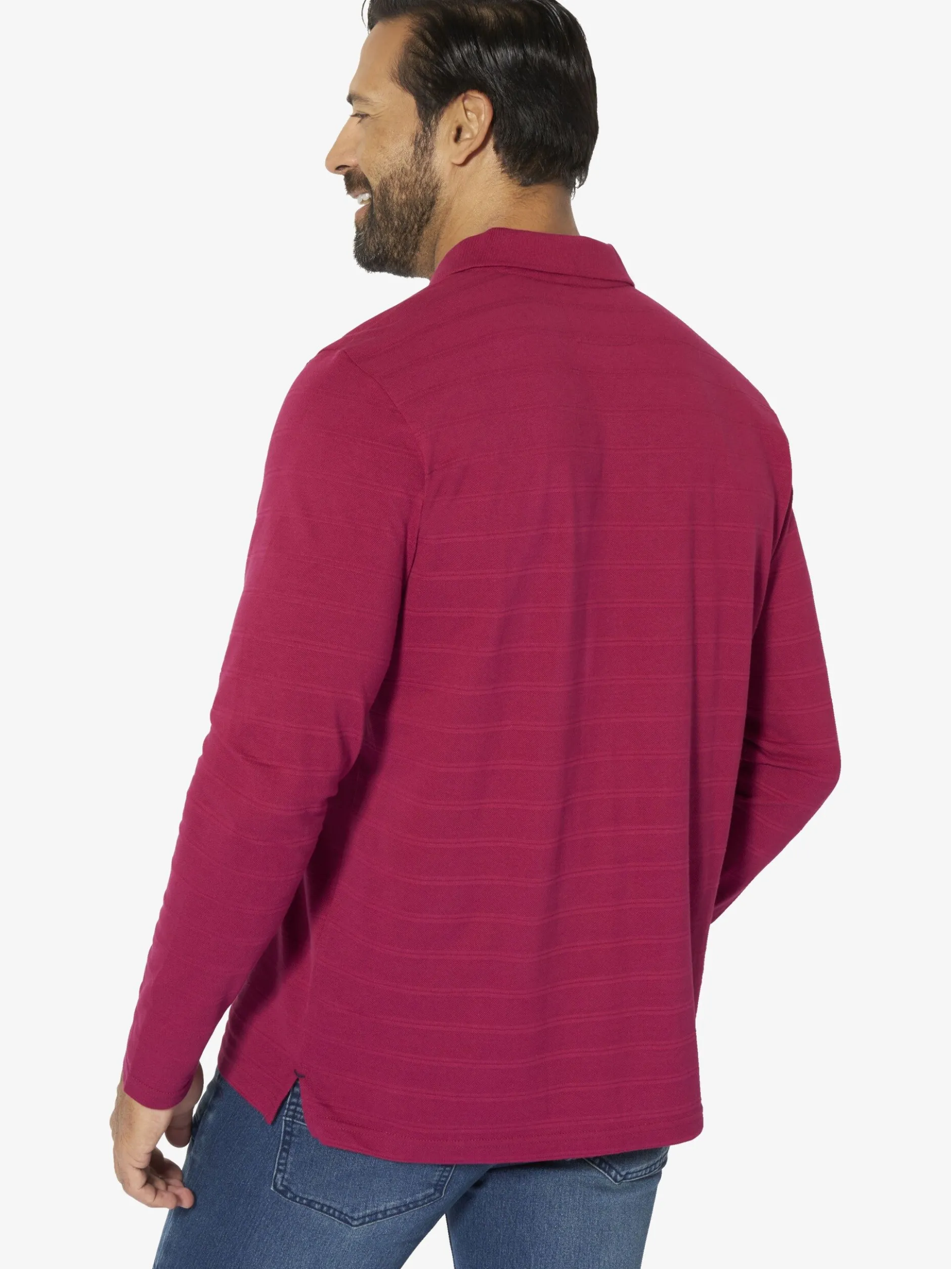 Jan Vanderstorm Herren Langarm-Poloshirt - MAKSE in rot