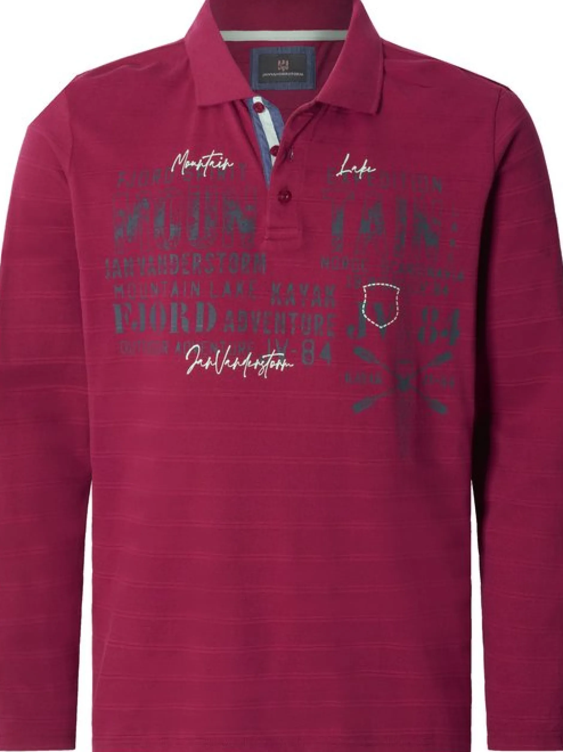 Jan Vanderstorm Herren Langarm-Poloshirt - MAKSE in rot