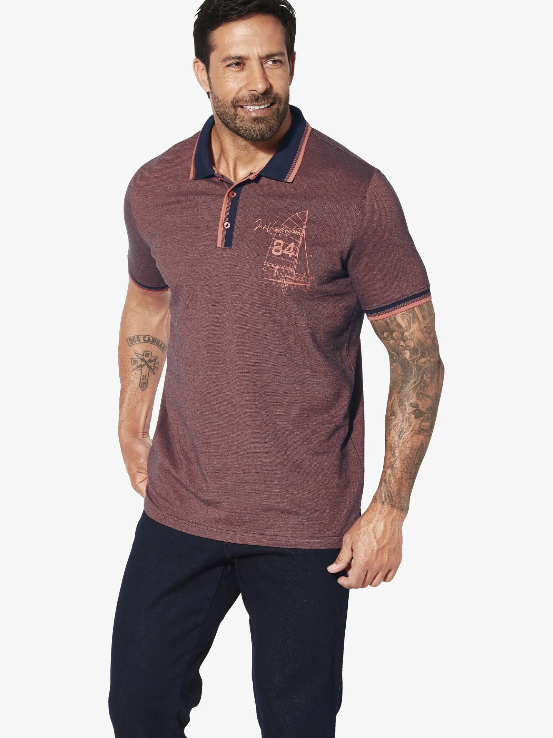 Jan Vanderstorm Herren Poloshirt - HERFINN in orange