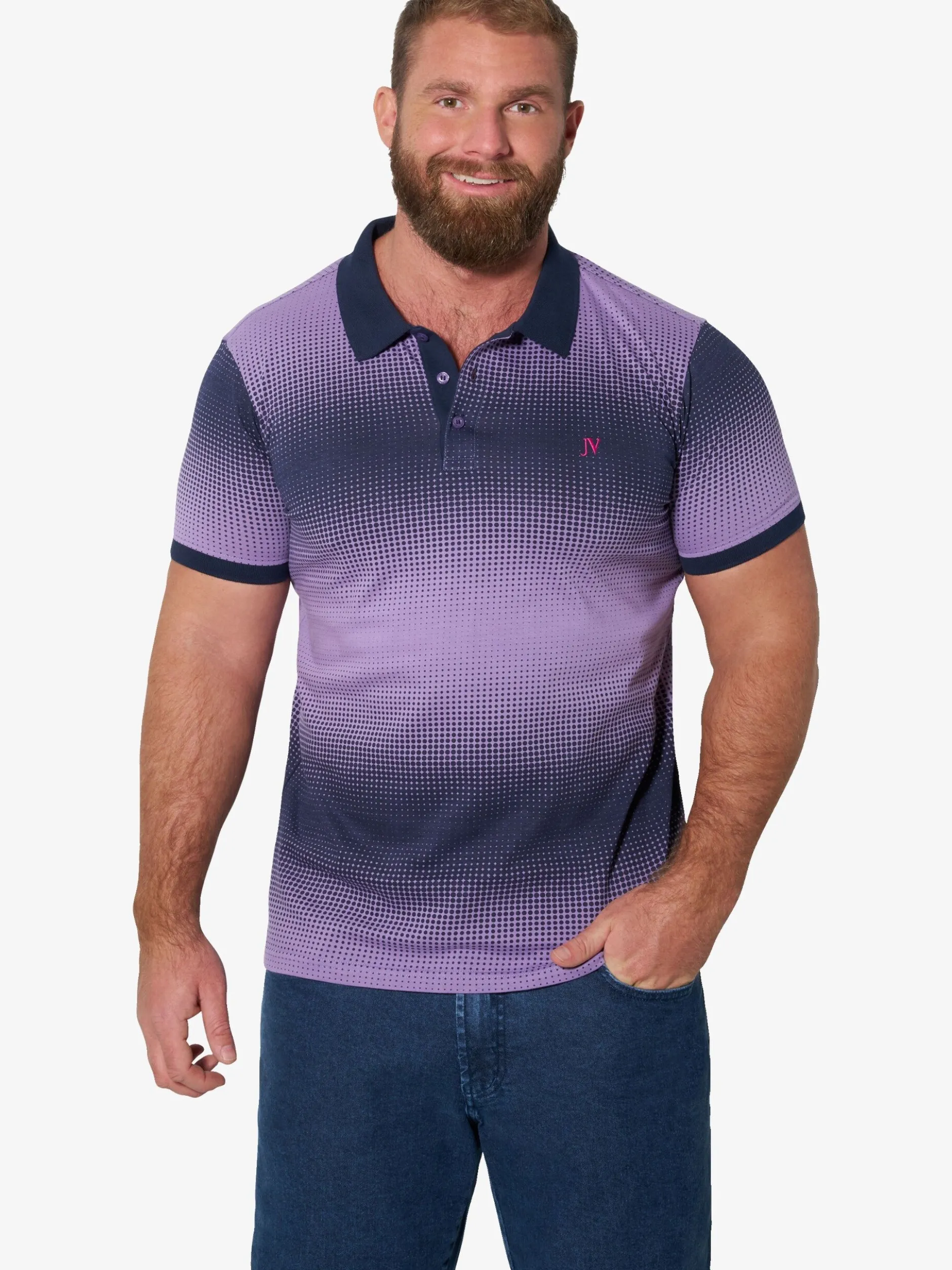 Jan Vanderstorm Herren Poloshirt - SUNNVA in blau lila