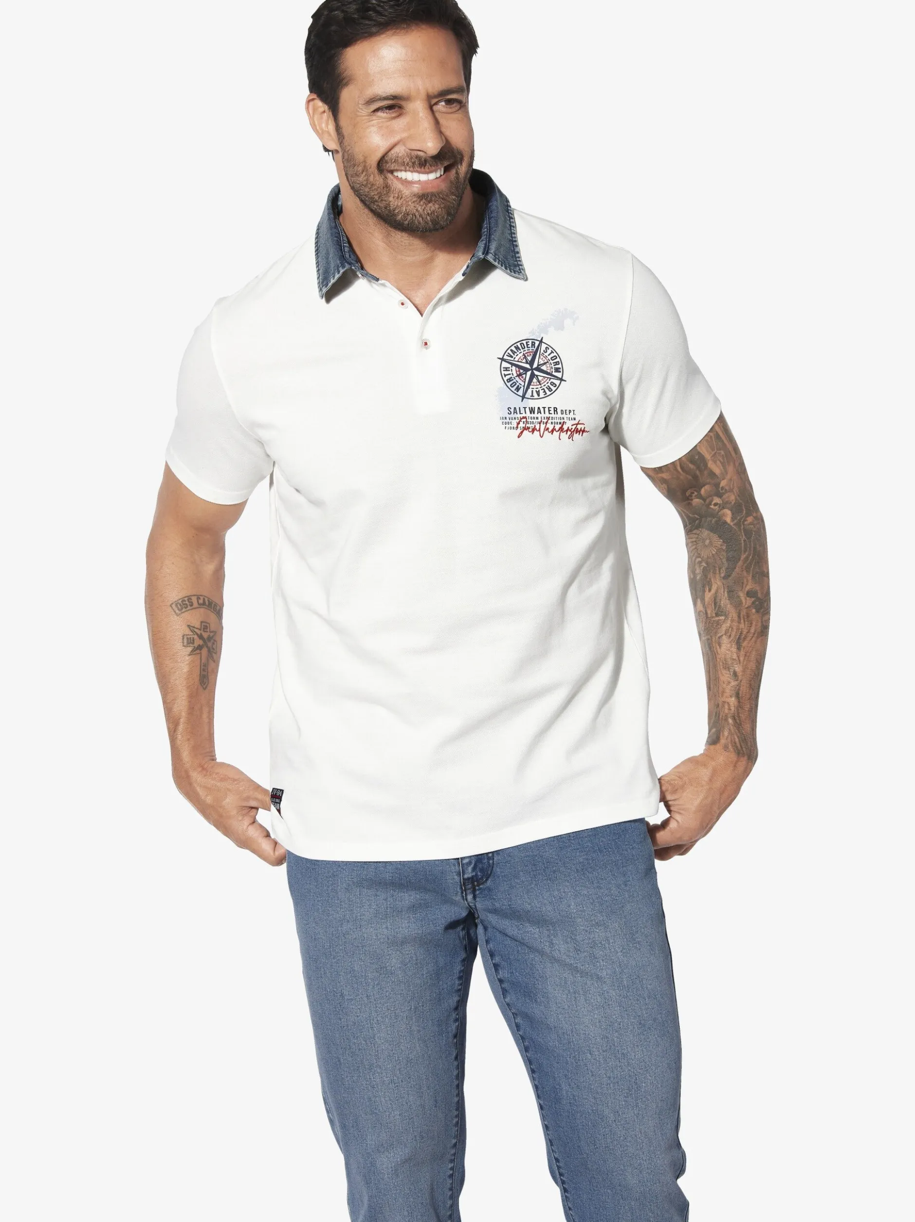 Jan Vanderstorm Herren Poloshirt - TORGUND in vanille