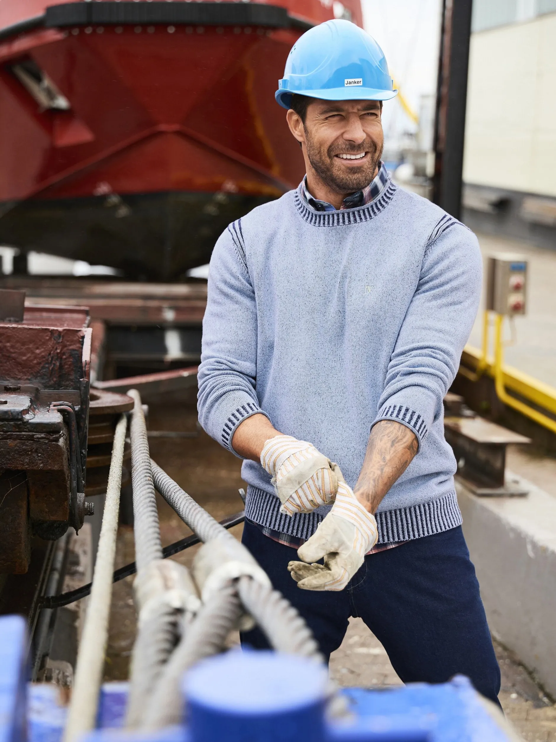 Jan Vanderstorm Herren Pullover - GERTLUND in blau
