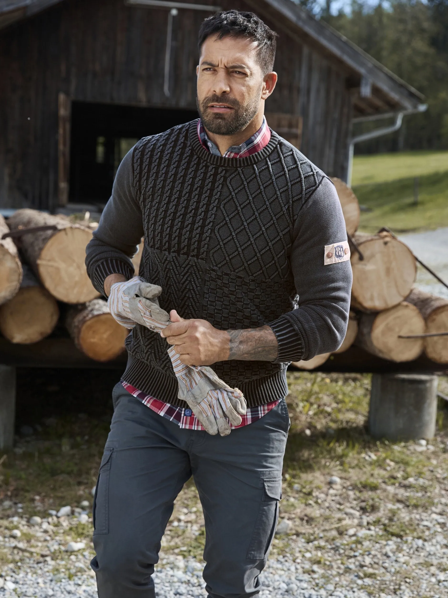 Jan Vanderstorm Herren Pullover - RABBE in schwarz