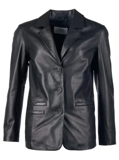 JCC Damen Lederblazer in schwarz