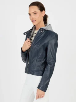 JCC Damen Lederjacke in blau