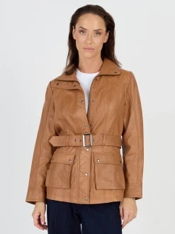 JCC Damen Lederjacke in cognac