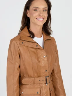 JCC Damen Lederjacke in cognac
