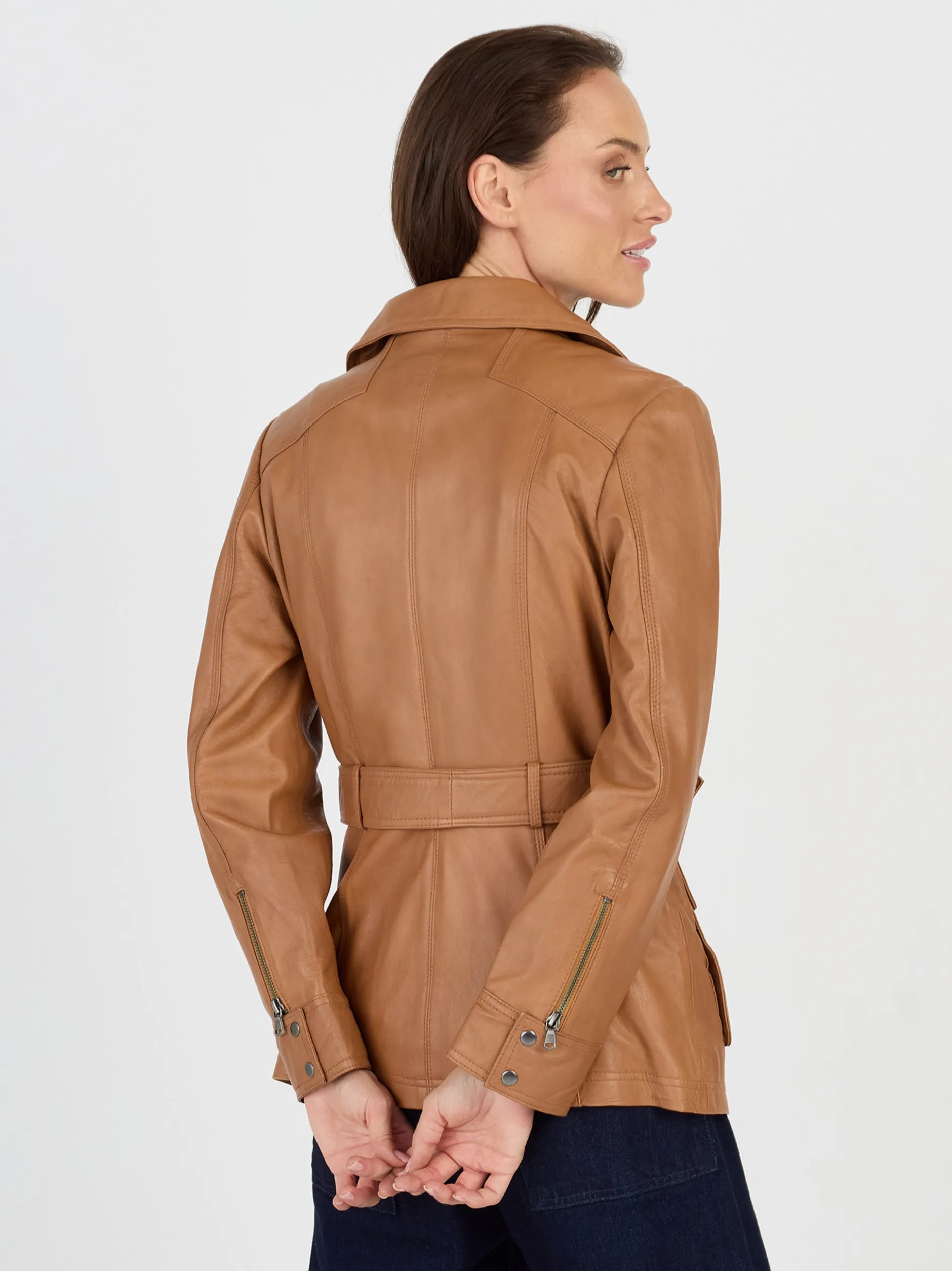 JCC Damen Lederjacke in cognac