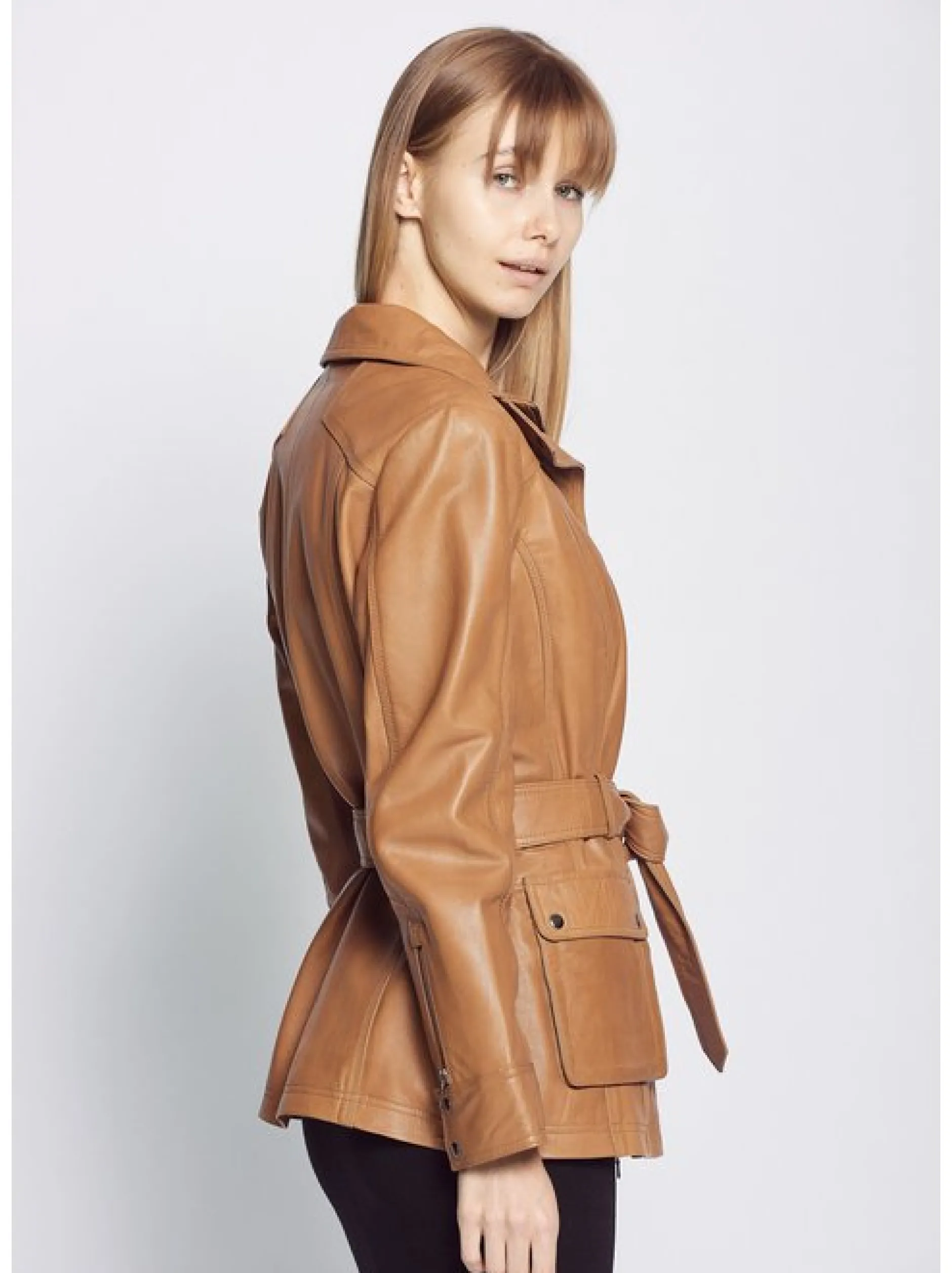 JCC Damen Lederjacke in cognac