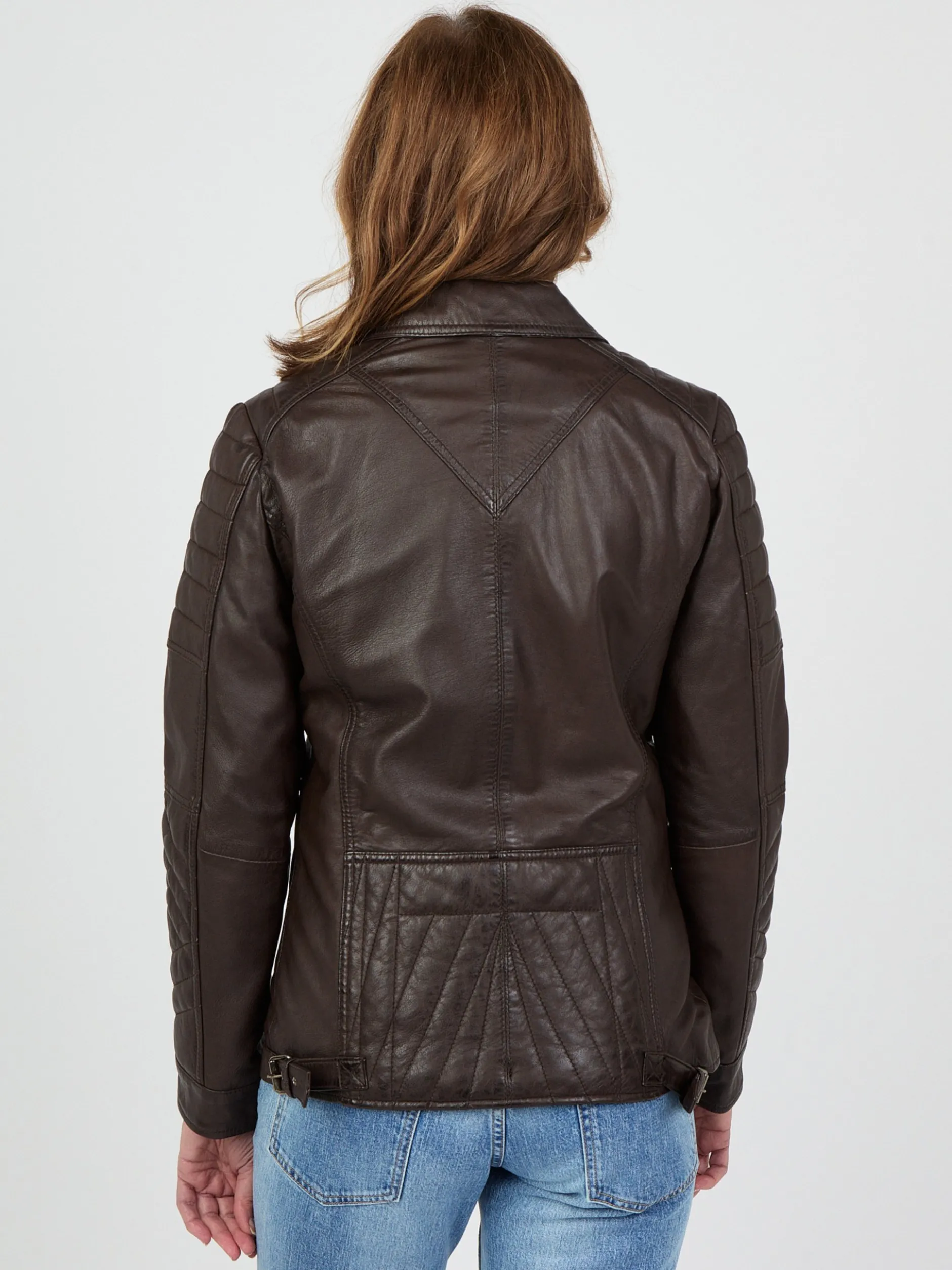 JCC Damen Lederjacke in kastanie