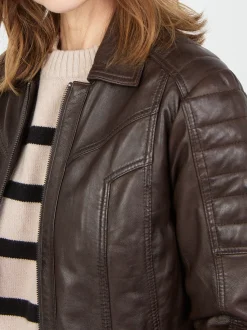JCC Damen Lederjacke in kastanie