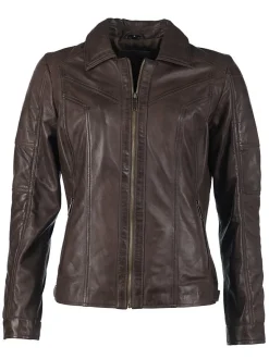 JCC Damen Lederjacke in kastanie