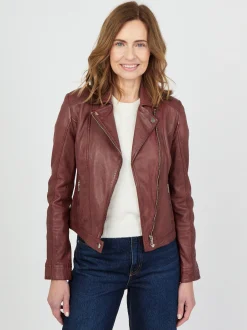 JCC Damen Lederjacke in rot