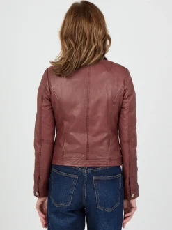 JCC Damen Lederjacke in rot