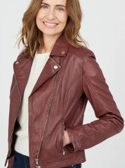 JCC Damen Lederjacke in rot