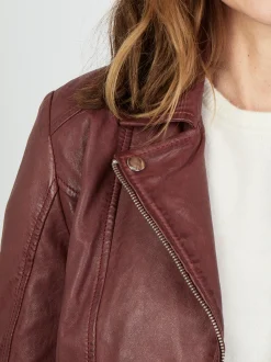 JCC Damen Lederjacke in rot