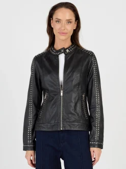 JCC Damen Lederjacke in schwarz