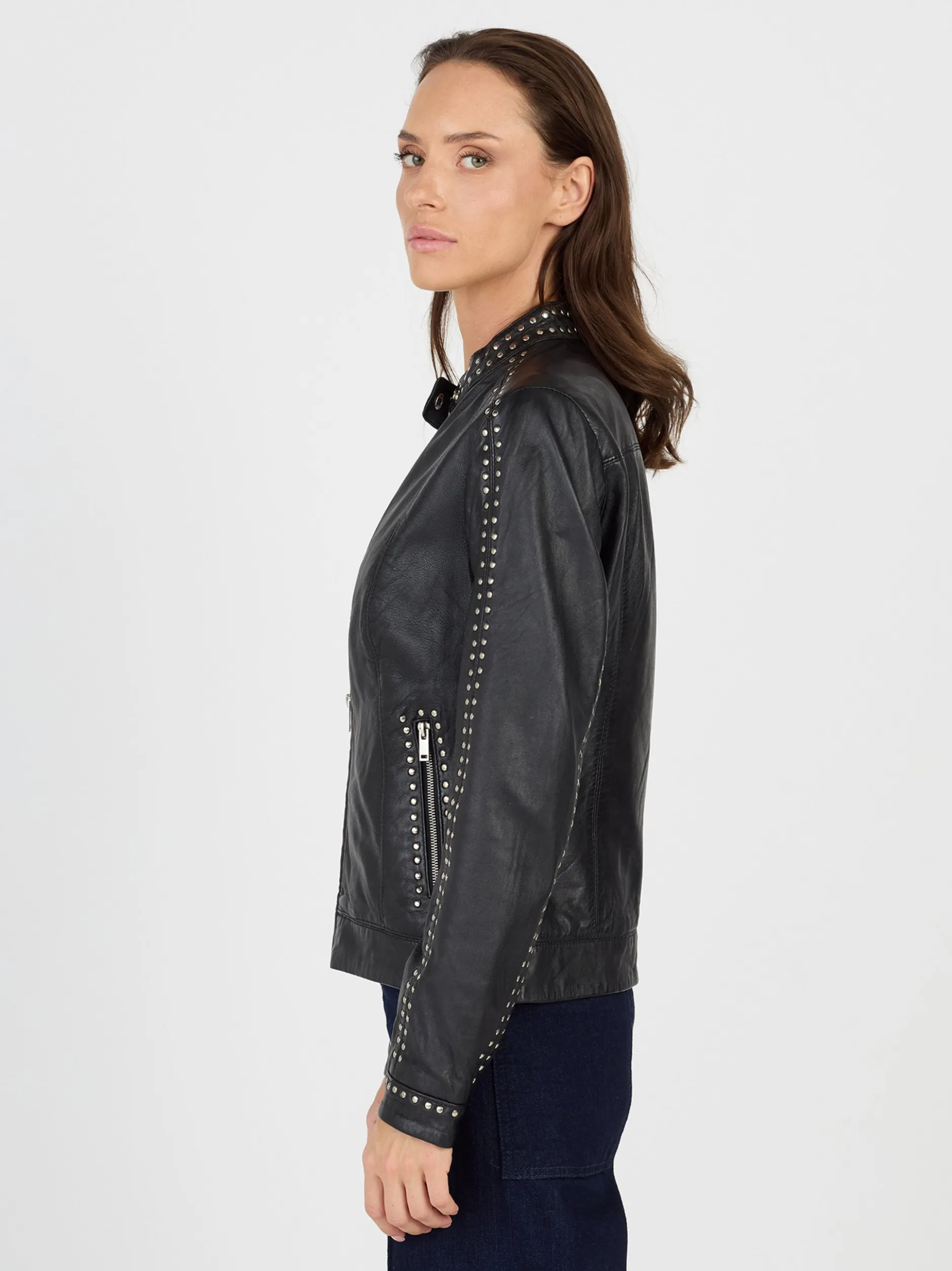 JCC Damen Lederjacke in schwarz